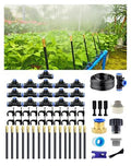 Drip Irrigation System 360 Adjustable Mist Sprayer Nozzle High Volume Water Flow Rotating Sprinkler Head for GardenPatioPotted PlantsEasy Install Fine Misting to Jet Spray (50FT+16Nozzles)