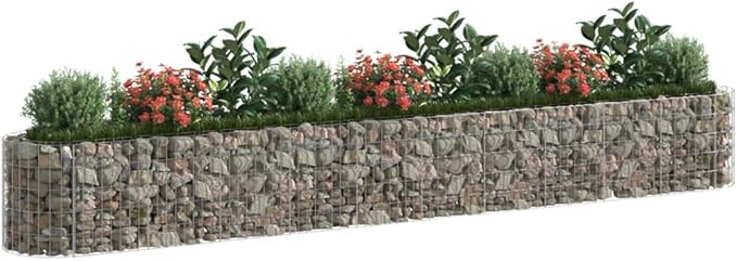 YAFF Gabion Raised Bed Galvanized Iron 157.5x19.7x19.7