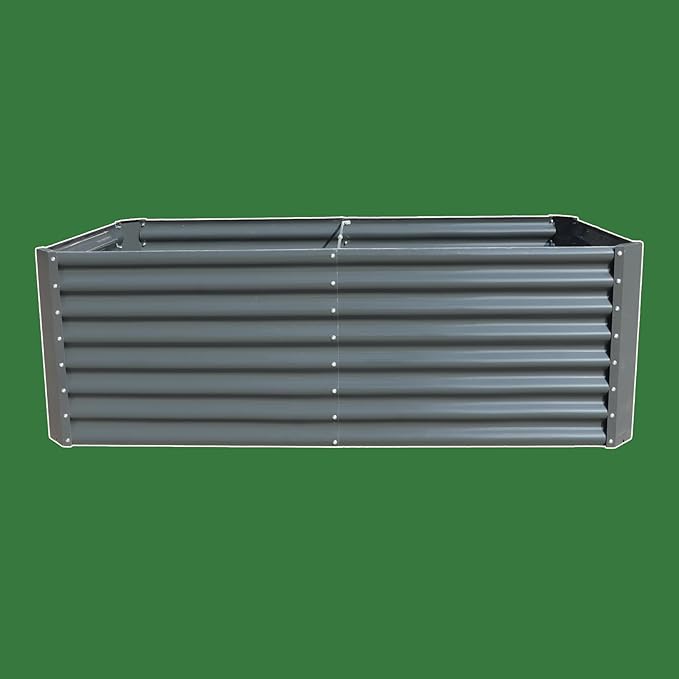6x3x2Ft 269 Gallons Outdoor Metal Raised Garden Bed Flower Box Gray for Outdoor Vegetables Flowers Herbs Planting