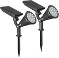 18led WhiteSolar Color Changing Spot Lights Outdoor Waterproof 2 Pack Multicolor Landscape Spotlights 180° Solar Powered Lights Height Adjustable for Courtyards Balconies Gardens
