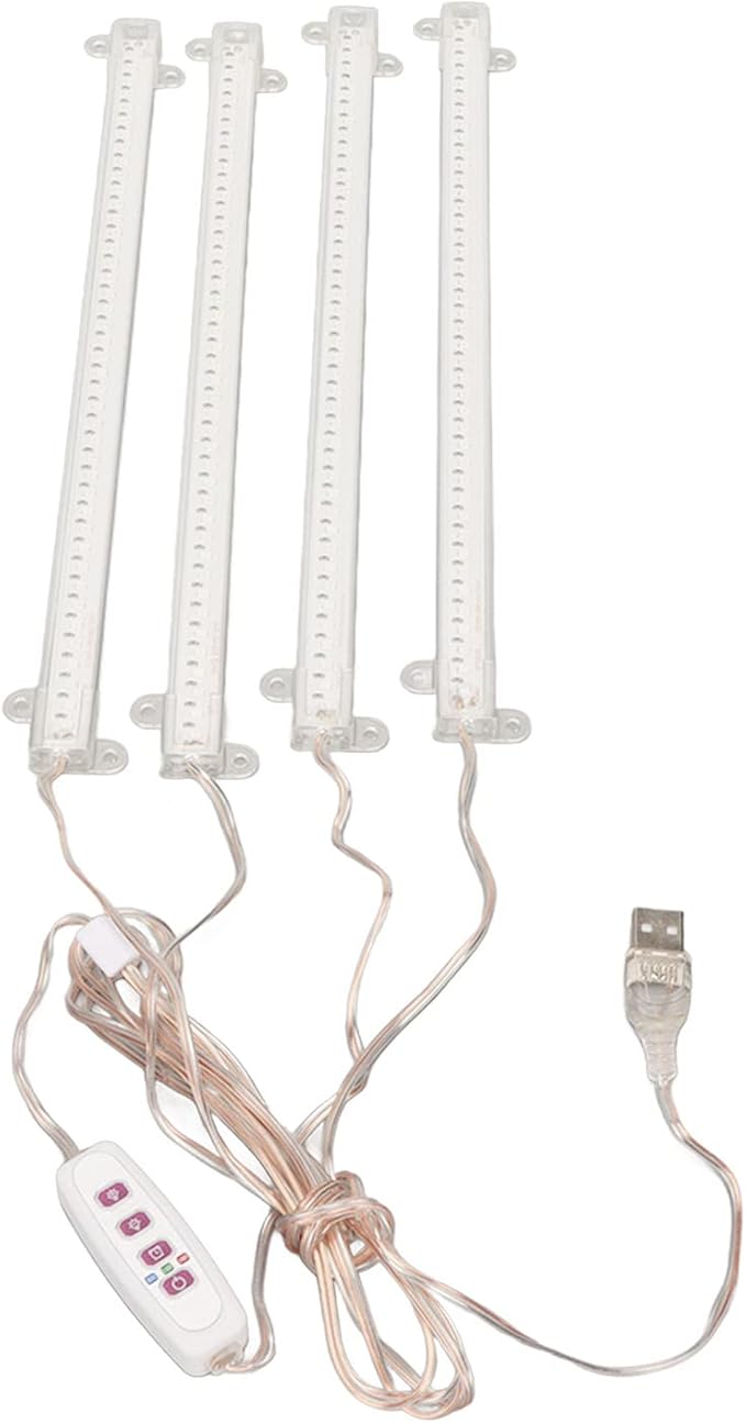 Plant Grow Light 4 Heads USB Plug Full LED Grow Light with Timer Dimmable Brightness - Promotes Indoor Photosynthesis &amp Succulent Growth Easy Installation for Home Garden (Sun Light 4000K
