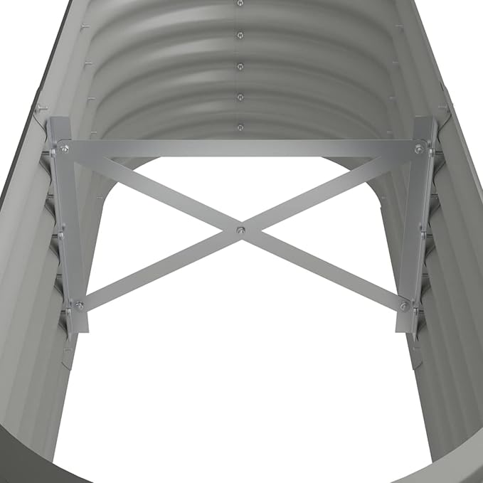 Garden Raised Bed Planter Raised Beds Raised Planter Box for Outdoor Plants Garden Beds Powder-Coated Steel 44.9x15.7x14.2 Gray