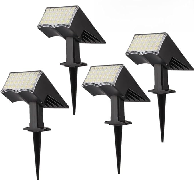 4Pcs RGB Solar Spot Lights Outdoor Garden28 LED 3 Modes IP65 Waterproof Garden Uplighters Solar PoweredAuto ON/Off Dusk Till Dawn Landscape Spotlights for YardDrivewayPathway(Sw2817-rgb4PCS)