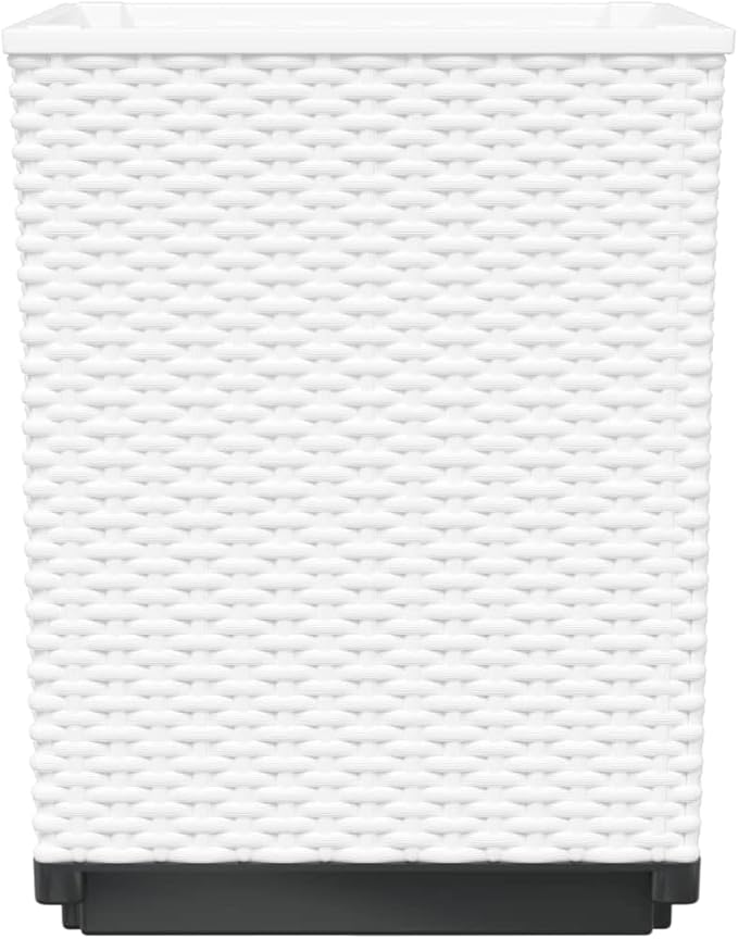 Planters 2 pcs PlanterGarden BedGalvanized Raised Garden BedPlanter Raised bedsGalvanized PlanterWhite 11.8x11.8x14.6 Polypropylene
