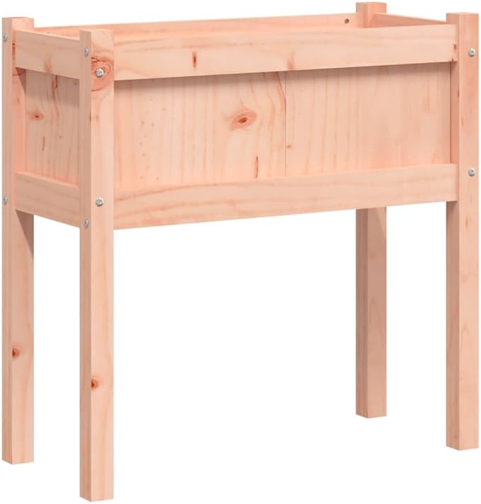 Garden Planter Set Natural Solid Douglas Fir Planters for Flowers Veggies Herbs on Patios Terraces Balconies - Set of