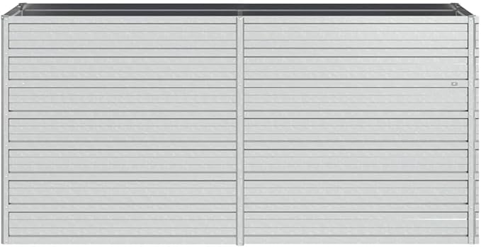 Garden Raised Bed Silver Galvanized Steel 63.0 x 15.7 x 30.3 Inch Outdoor Planter for Vegetables Flowers Herbs Durable Metal Garden Bed