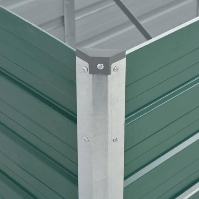 Garden Raised Bed Galvanized Steel 94.5x31.5x17.7 Green