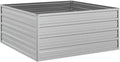 vidaXL Rectangular Garden Raised Bed - 39.4x39.4x17.7 - Durable Galvanized Steel - Outdoor Use - Versatile Planter for Vegetables Herbs and Flowers - in Silver