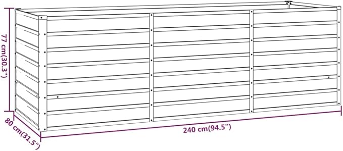 SKM Garden Raised Bed Rusty Corten Steel Large DurableBrown (Weight 52.78LBS)