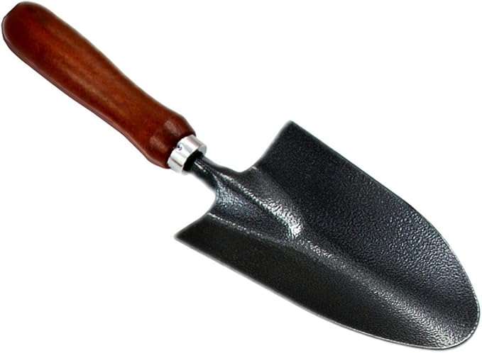BESTonZON 4pcs Mini Garden Tool Set Thickened Iron Shovel with Stoving Varnish Coating and Wooden Handle Compact Hand Trowel for Planting and Transplanting in Home Gardening