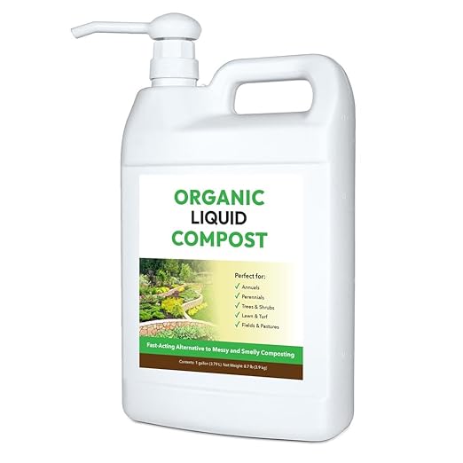 Organic Liquid Compost + Pump: Fast-Acting Alternative to Messy and Smelly Composting | Perfect for Brewing Compost Teas (1 Gallon + Pump Treats Up to 20000 Sq.Feet)