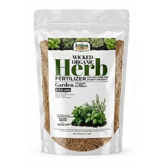 Old Cobblers Farm™ Wicked Organics Organic Herb Fertilizer- All-Natural Slow Release Plant Food for Garden Herbs – Supports Healthy Growth Flavor and Soil Vitality (5lbs|10lbs|15lbs|20lbs) (10lb)