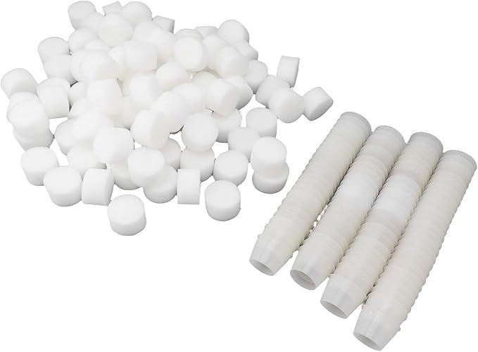 Greensen 100 Hydroponic Net Cups Set Reusable Plastic Hydroponic Plant Basket with Growing Sponges for Vegetable Seedlings Effectively Promote Plant Roots (White)