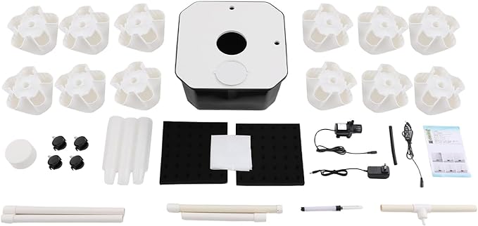 Hydroponic Grow Tower 12-Tier Vertical Hydroponic Gardening Kit with 60 Planting Sites Automatic Circulating Water System Indoor &amp Outdoor Hydroponic Growing Tower for Vegetables Fruits &amp