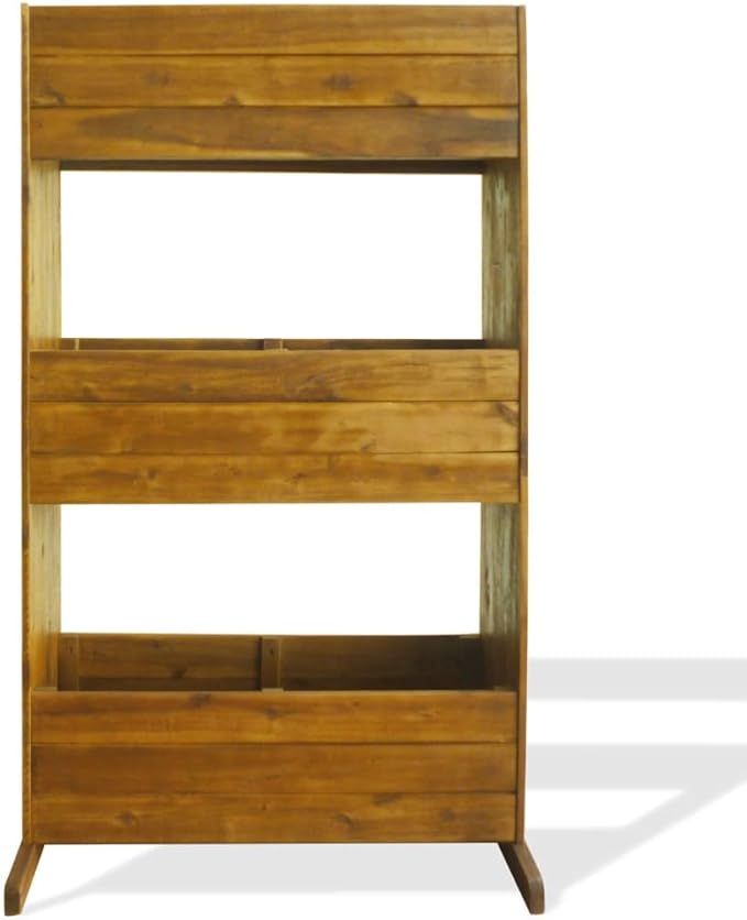 3-Tier Garden Raised Bed Outdoor Garden Planter for Vegetables Flowers Herbs Solid Acacia Wood