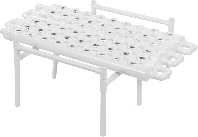 Hydroponic Grow Kit 1 Layer 54 Hole Plant Sites PVC Pipes Plant Growing System 100-240V(US-96CM)