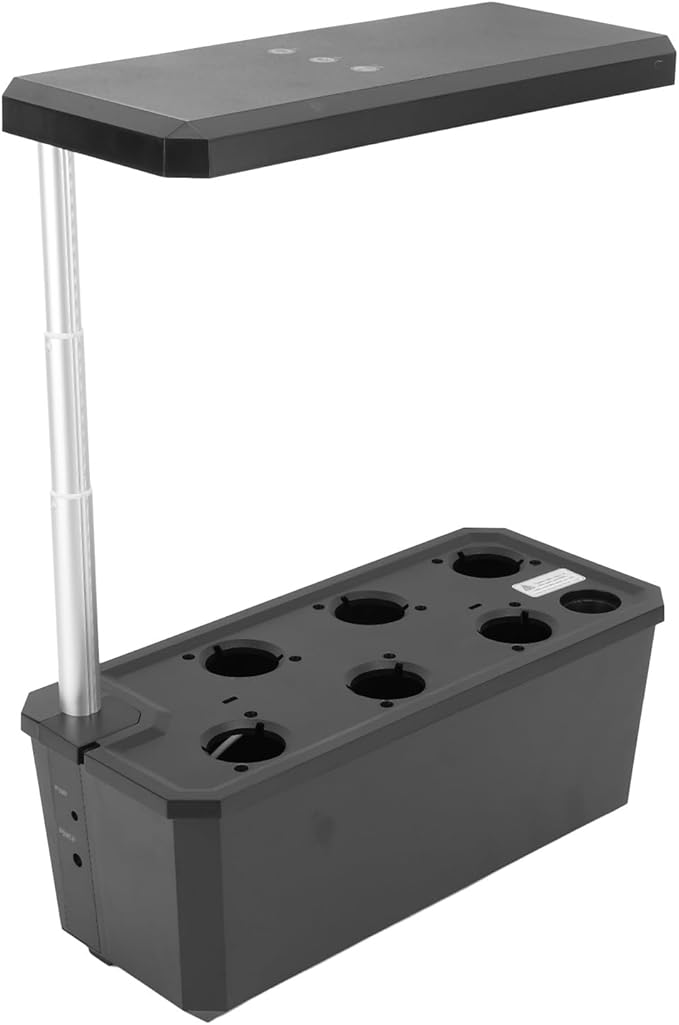 Hydroponics Grow System EasytoUse 100-240V Automatic LED Light Control Hydroponics Grow Machine for Kitchen (Black)