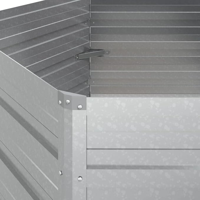 Garden Raised Bed 50.8x30.3 Galvanized Steel Silver Lawn Planters