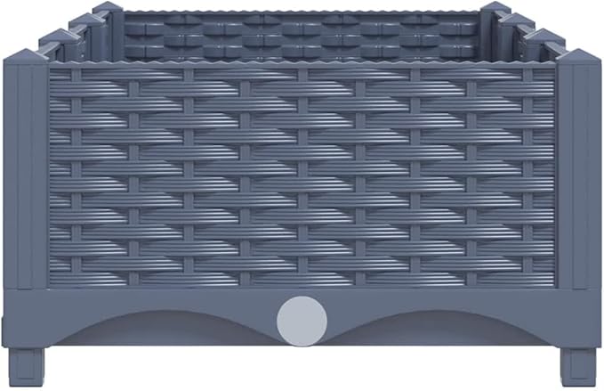Raised Bed Blue Grey Polypropylene 47.2 x 15.7 x 9.1 in Durable Gardening Pots &amp Planters 310399