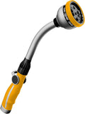 RESTMO Watering Wand Heavy Duty Metal Garden Hose Wand with 10 Spray Patterns 15-Inch Long Hose Nozzle Sprayer with Thumb Flow Control Ideal to Water Hanging Baskets and Shrubs Yellow