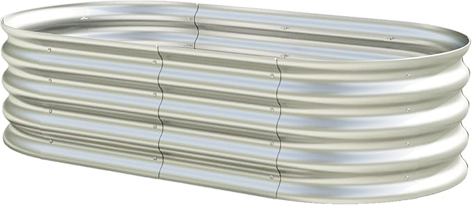 2 Pack Galvanized Steel Raised Garden Beds 6x3x1ft (72x36x12in) - Modular Planter Box Kit for Vegetables | Interlocking Creates 12ft Planting Row | Rust-Proof &amp 20-Min Assembly