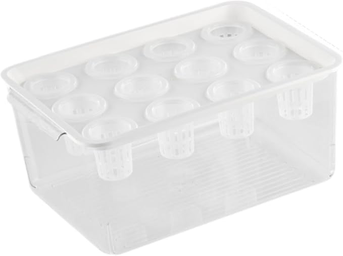 Hydroponics Grower Box Indoor Tabletop Mini Aquarium 12 Holes High Performance Desktop Micro Landscape Tank for Vegetables White