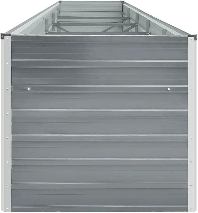 Garden Raised BedElevated Planter BoxRaised PlanterGarden BoxGarden BedPlanterfor Backyard Patio to Grow Vegetables Herbs and Flowers Galvanized Steel 157.5x31.5x30.3 Gray