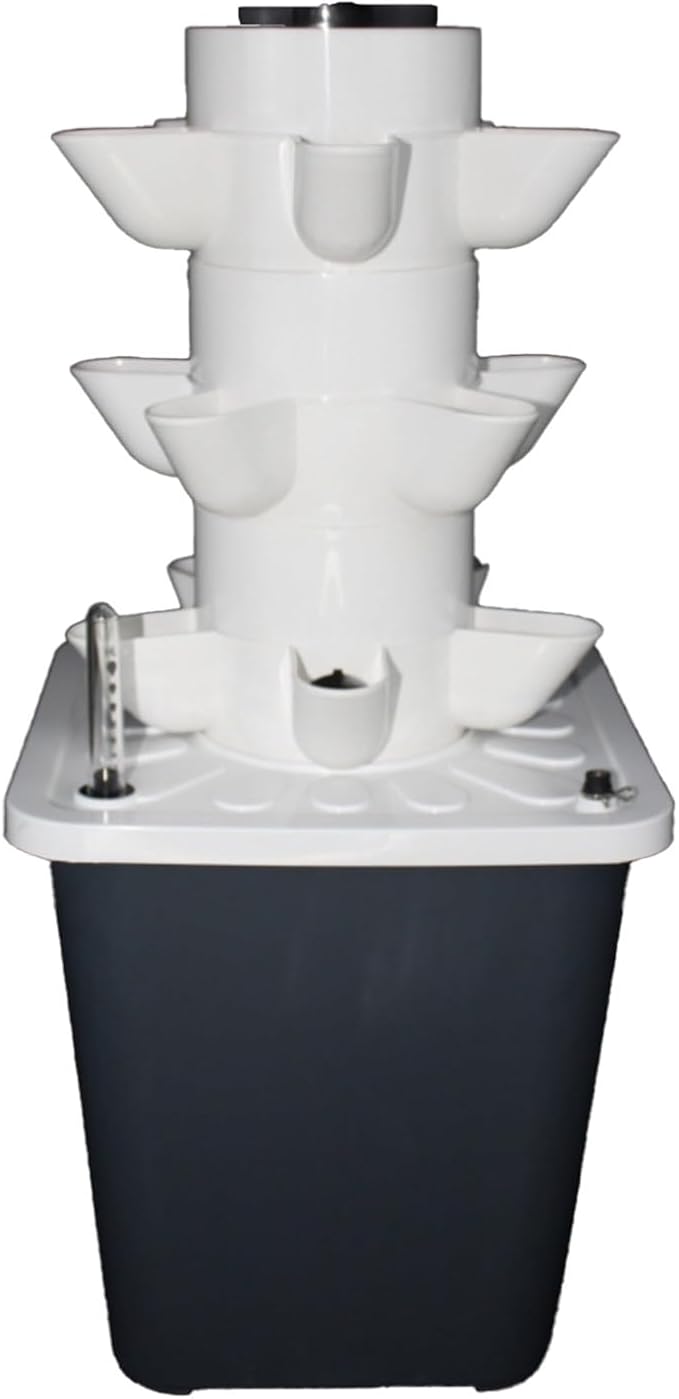 Indoor Hydroponic System Vertical Planting Tower Planting Spaces - Hydroponic Tower System with Water Pump + Portable Water Tank 5layers15holes