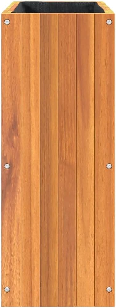 Rustic Solid Acacia Wood Garden Planter 23.2 x 10.8 x 27.6 Inch Rectangular Raised Bed Oiled Finish for Outdoor Plants Indoor/Outdoor Use