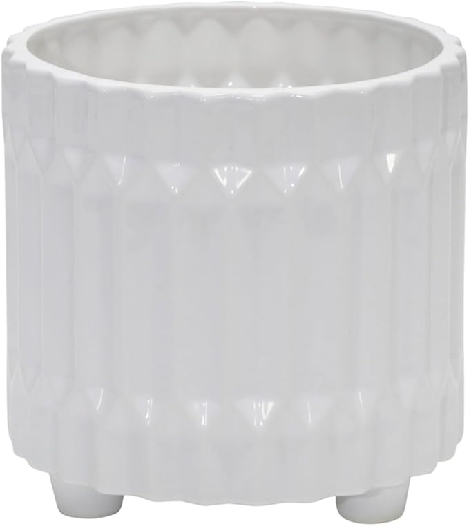 Generic S2 Fluted Planter W FEET 68 White