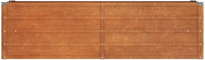 YAFF Large Rustic Corten Steel Garden Planter Box – Durable Weathered Metal for Outdoor Flowers Veggies Herbs – 63 Length Decorative Inlays Perfect for Patios &amp Balconies