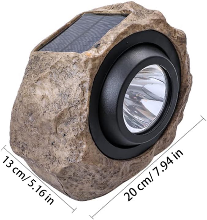Stone Solar Lamp LED Solar Resin Lantern Lawn Light Rock Spotlight Waterproof Simulation Stone Lamp for Garden Outdoor