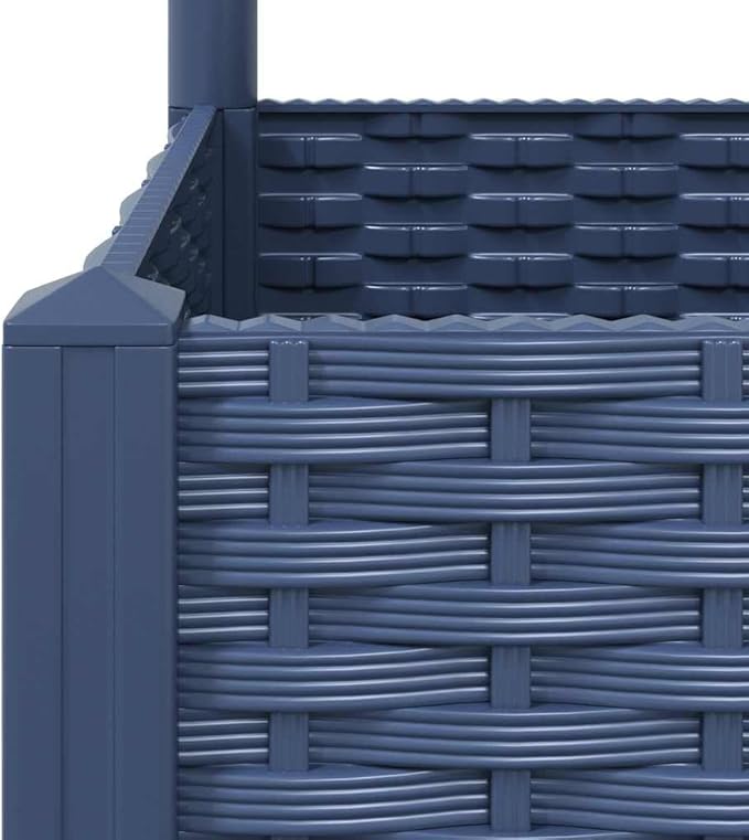Garden Planter Blue Grey Polypropylene Large Planters 31.5x15.7x47.8 Inch Raised Garden Bed with Trellis for Outdoor Plants Balcony Patio