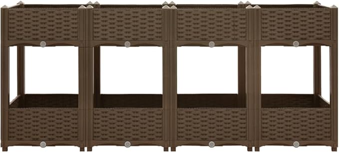 Raised Bed Outdoor Planter Garden Bed Polypropylene Raised Garden Bed Raised Planter Bed Raised Plant Containers for Fresh Vegetables Herbs Flowers 63x15.7x28