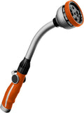 RESTMO Watering Wand Heavy Duty Metal Garden Hose Wand with 10 Spray Patterns 15-Inch Long Hose Nozzle Sprayer with Thumb Flow Control Ideal to Water Hanging Baskets and Shrubs Orange