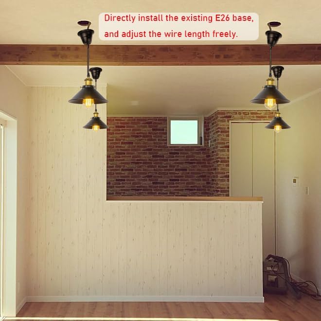 2 Pcs Ceiling Lights Conversion Pendant Light E26 Base Connections Adjusted Wire Length Full Spectrum 10W 4500K Natural Warm Light Plant Lighting for Indoor Growing