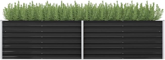 Garden Raised Bed Anthracite 126x31.5x30.3 Galvanized Steel