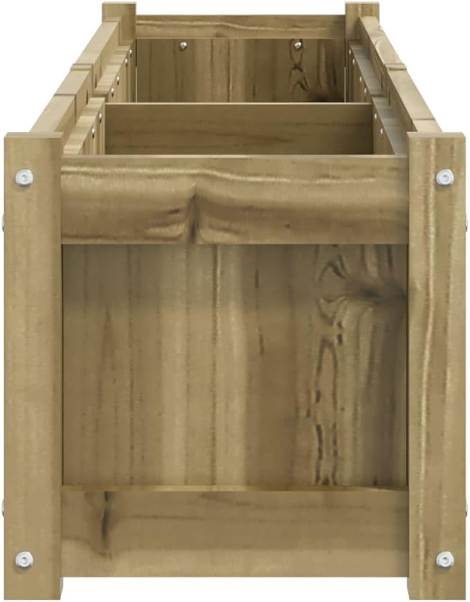 Rustic Pine Wood Garden Planter Treated Outdoor Raised Garden Bed 59.1 in Wide Rectangular Planter Box for Patio Balcony Herbs Flowers