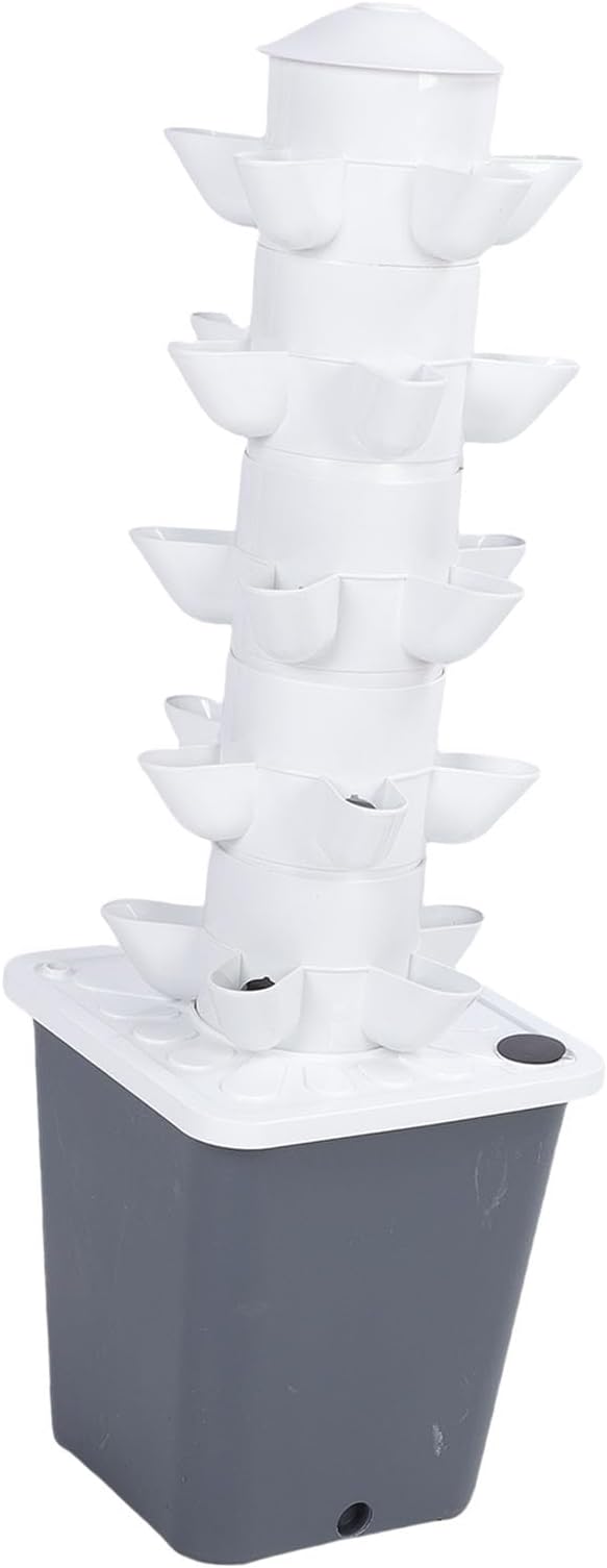 Hydroponic Growing System Tower Indoor Vertical Garden 25 Holes Mini Column for Home School Engineering ABS Material 10L Water Container