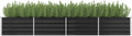 Garden Raised Bed Anthracite 126x31.5x17.7 Galvanized Steel