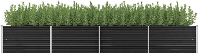 Garden Raised Bed Anthracite 126x31.5x17.7 Galvanized Steel