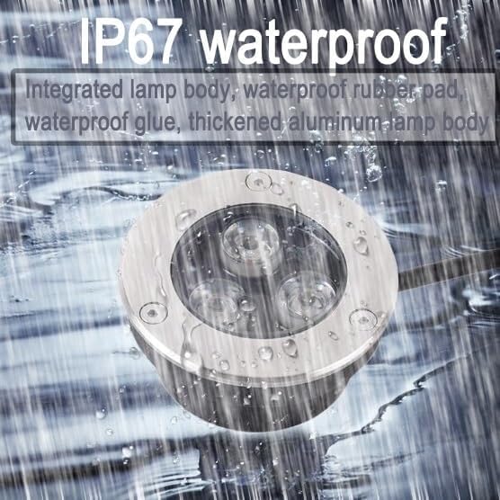 Outdoor Landscape Lights - IP67 Waterproof Ultra-Thin Recessed Spotlight 12V Low Voltage Round Garden Floor Lamp LED (Yellow 12W Warm White 5W)