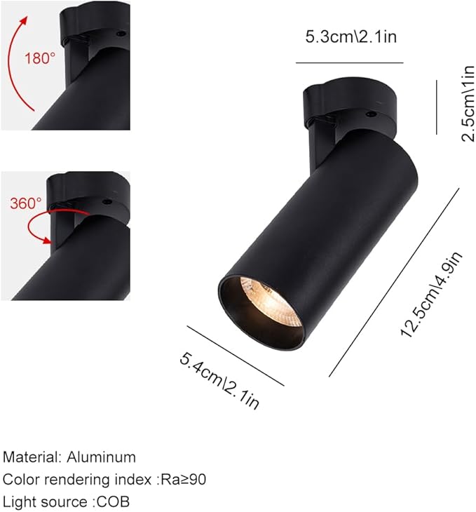 Spotlight Led Flush Mount Spotlamp Directio l Downlight Indoor Spotlights for Living Room Gallery Picture Panting Accent Lighting