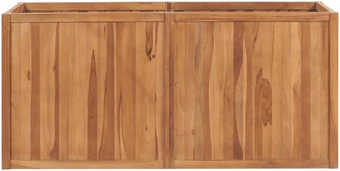 vidaXL Durable Garden Raised Bed - Solid Teak Wood - Weather - Seasoned and Kiln Dried - Perfect for Outdoor Use and DIY Garden Decoration - Open Bottom - Easy Assembly - Dimensions: 59.1x19.7x...