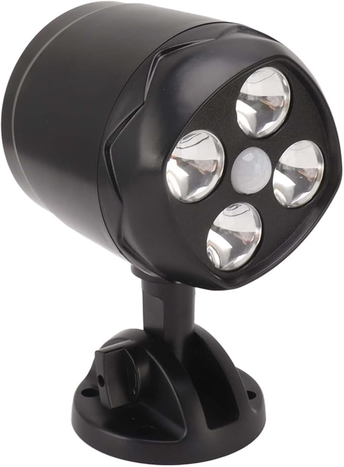 Zerodis 4 LED Outdoor Spotlight Spotlights Battery Operated Floodlight Adjustable Projection Light for Yard and Garage 4 LED Outdoor Spotlight Motion Sensor Lighting
