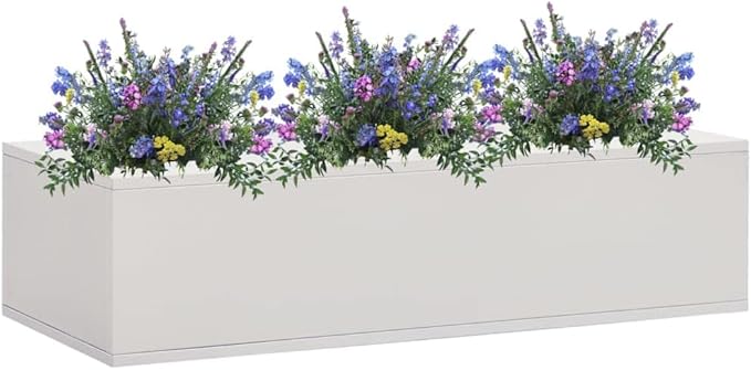 Office Flower Box Light PlanterGarden BedGalvanized Raised Garden BedPlanter Raised bedsGalvanized PlanterGray 35.4x15.7x9.1 Steel