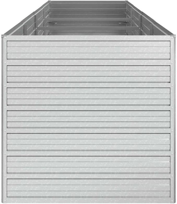 Silver Galvanized Steel Raised Garden Bed 126x31.5x30.3 inch Large Outdoor Planter for Vegetables Flowers Herbs Durable Metal Kit