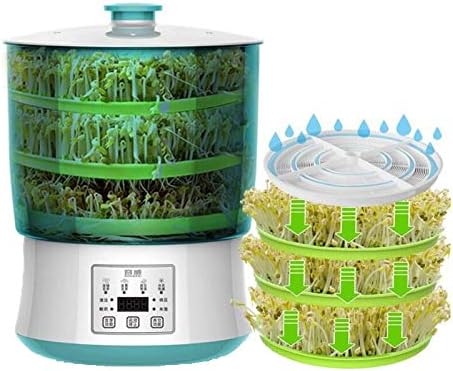 3 Tier Household Intelligence Bean Sprouts Machine +Large Capacity Thermostat Green Seeds Growing Automatic Bean Sprout Machine