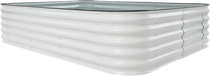 Galvanized Raised Garden Bed 16.93in Height Raised Garden Beds Kit Outdoor Metal Gardening Planter Box for Vegetables Fruits Flowers (112.2 X 23.6 X 16.9 in)