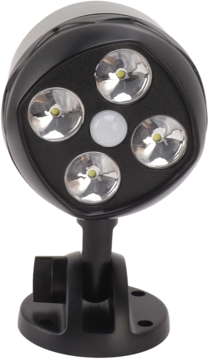 Zerodis 4 LED Outdoor Spotlight Spotlights Battery Operated Floodlight Adjustable Projection Light for Yard and Garage 4 LED Outdoor Spotlight Motion Sensor Lighting